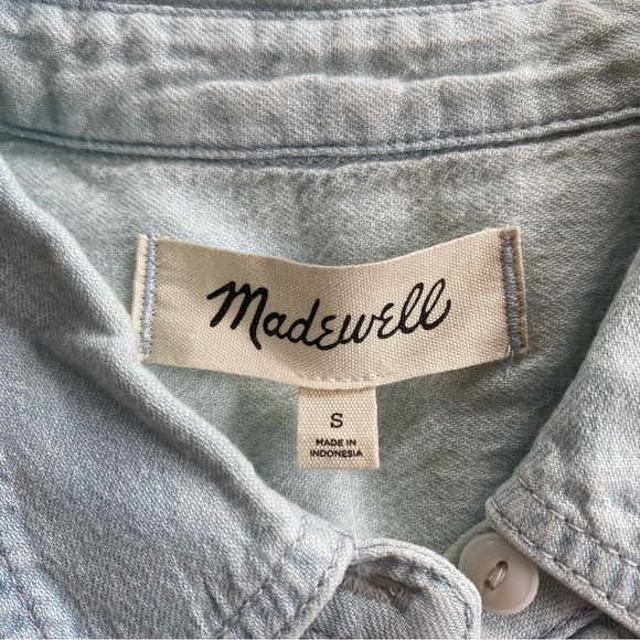 Madewell Denim Shirt Jacket Button Down Lightweight Cotton Small Light Wash NWT - Picture 6 of 14